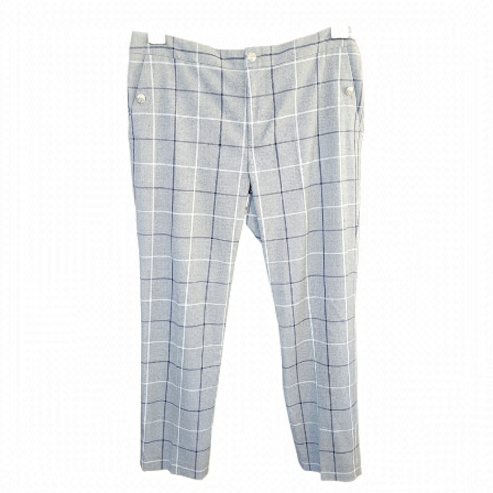Tommy Hilfiger Gray Windowpane Straight Leg Pants